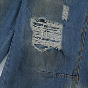 Ripped Dirty Denim Trousers For Men